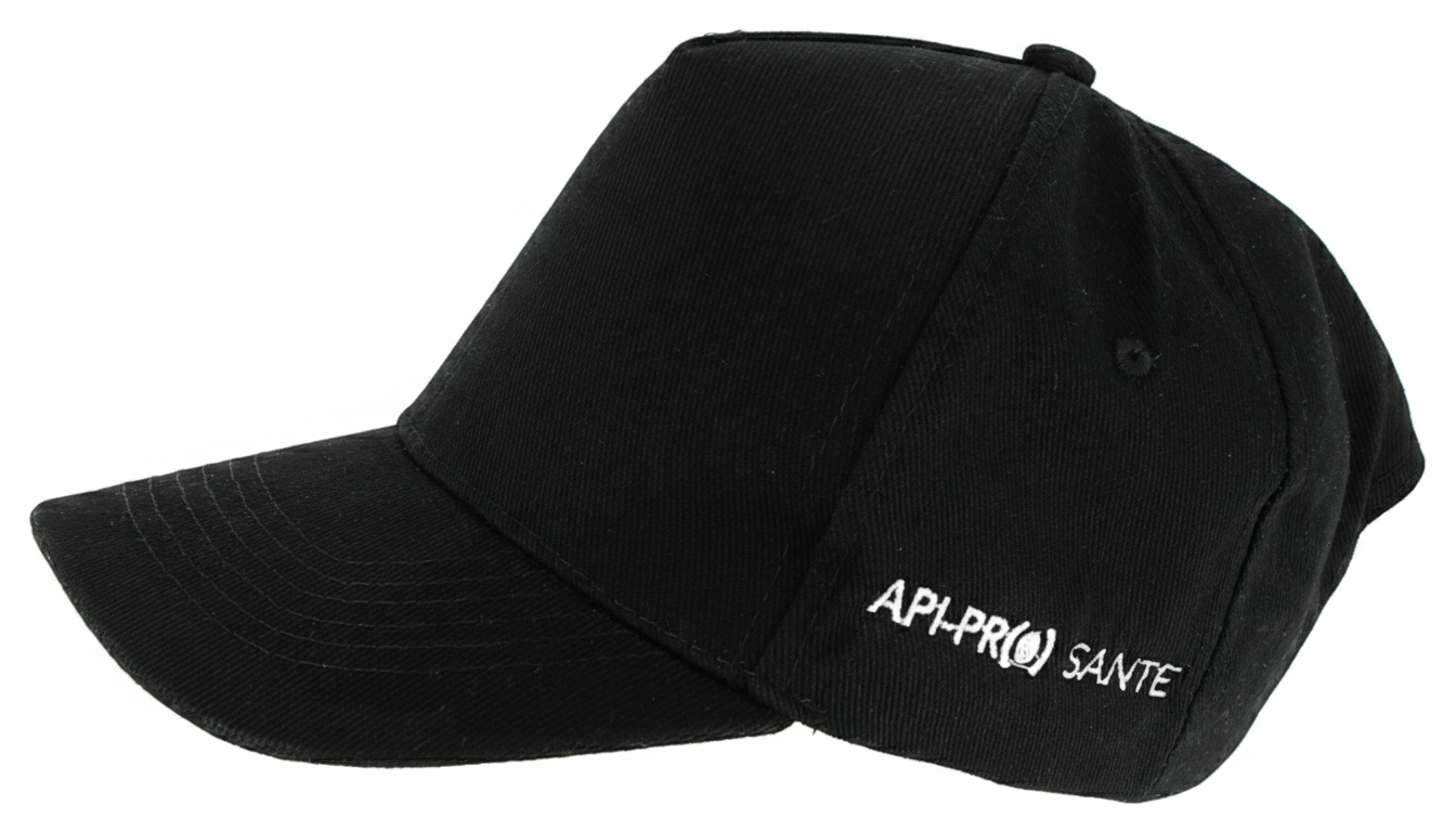 casquette en coton noir brodée API PRO